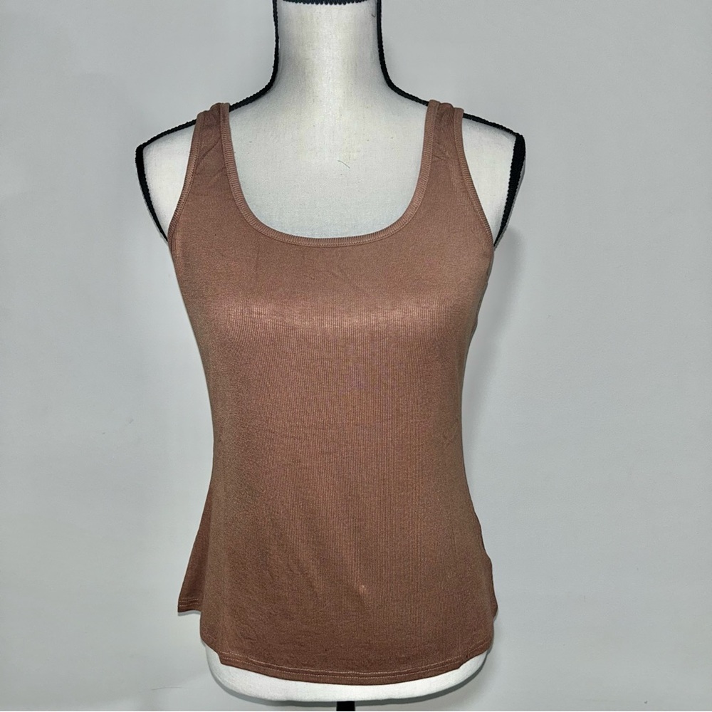 Lulus Basic Mocha Ribbed Summer Soft Tank Top XL